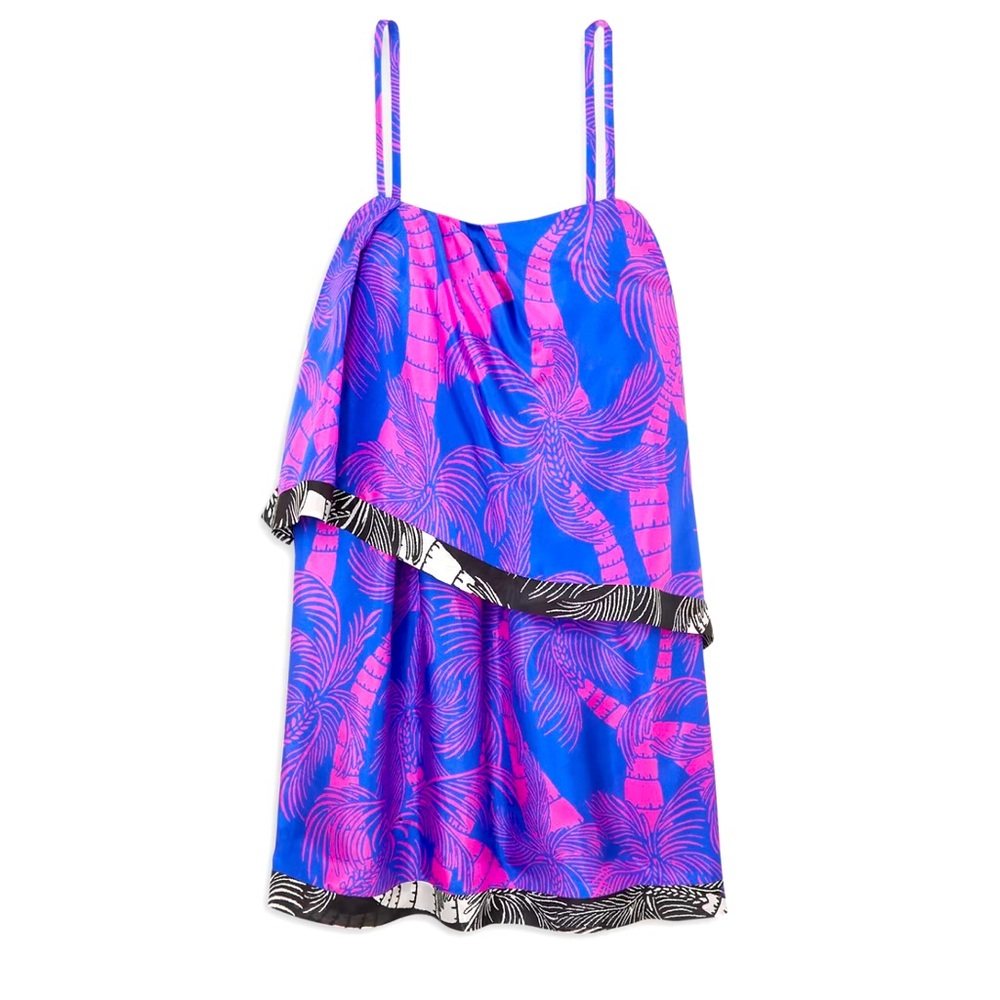 DRIES VAN NOTEN Layered printed silk crepe de chine mini dress